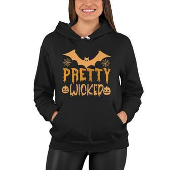 Pretty Wicked Halloween Quote Women Hoodie - Monsterry