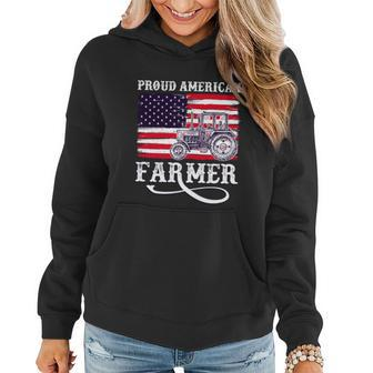Proud American Farme Gift Farmer With Usa Flag Gift Women Hoodie - Thegiftio UK