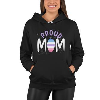 Proud Mom Bi Gender Flag Gay Pride Mothers Day Lgbt Bigender Great Gift Women Hoodie - Monsterry