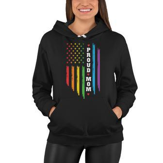 Proud Mom Rainbow Distressed Usa Pride Month Lgbt Women Hoodie - Monsterry CA