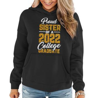 Proud Sister Of A 2022 Graduate Graduation College Student Women Hoodie Graphic Print Hooded Sweatshirt - Thegiftio UK