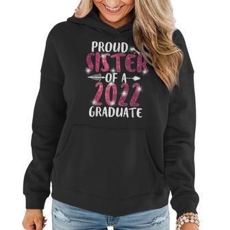 Proud Sister Of A Class Of 2022 Graduate Senior Graduation V4 Women Hoodie Graphic Print Hooded Sweatshirt - Thegiftio UK