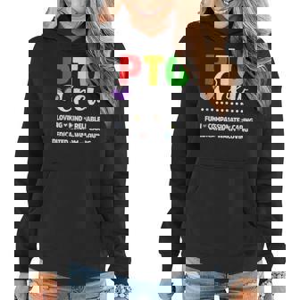 Pto Crew School Volunr Parent Teacher Women Hoodie Graphic Print Hooded Sweatshirt - Thegiftio