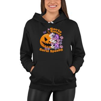 Pumpkin Daisy Sorta Sweet Sorta Spooky Halloween Women Hoodie - Seseable