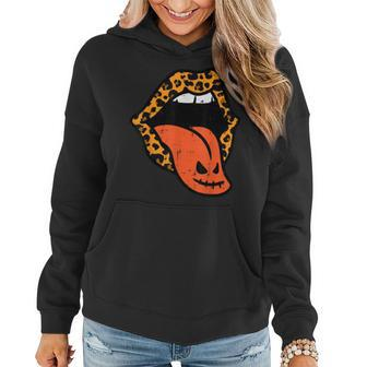Pumpkin Leopard Lips Adult Halloween Costume For Women Women Hoodie Graphic Print Hooded Sweatshirt - Thegiftio UK