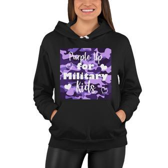 Purple Up For Military Kids Awareness Women Hoodie - Monsterry DE