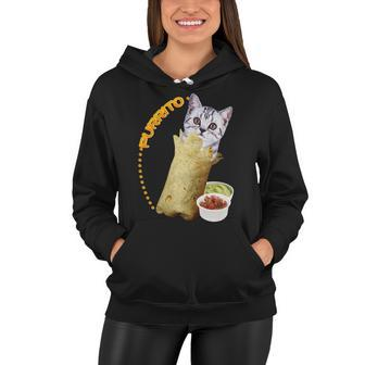 Purrito Cat In A Burrito Women Hoodie - Monsterry