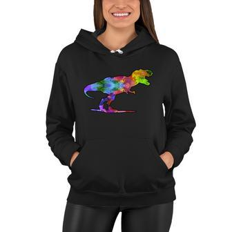 Rainbow Colorful Trex Dinosaur Tshirt Women Hoodie - Monsterry