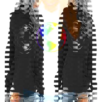 Rainbow Earth Rainbow Mother Earth Graphic Design Printed Casual Daily Basic Women Hoodie - Thegiftio UK