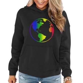 Rainbow Earth Rainbow Mother Earth Graphic Design Printed Casual Daily Basic Women Hoodie - Thegiftio UK