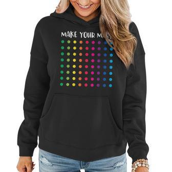 Rainbow Polka Dot Day Colorful Kids September 15 Art Teacher Women Hoodie Graphic Print Hooded Sweatshirt - Thegiftio UK