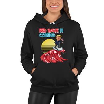 Red Wave Is Coming Republican Conservative Surfer Trump Us Flag Women Hoodie - Monsterry AU
