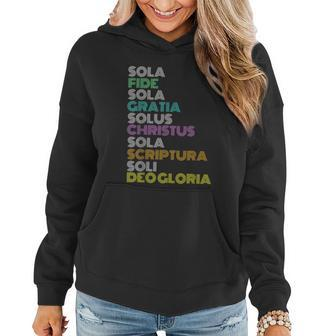 Reformed Christian Five 5 Solas Reformation Day Church Graphic Design Printed Casual Daily Basic Women Hoodie - Thegiftio UK