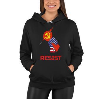 Resist Anti Vaccine Mandates And Communisum Premium Tshirt Women Hoodie - Monsterry