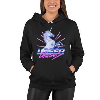 Retro 80S Eighties Laser Unicorns Women Hoodie - Monsterry DE