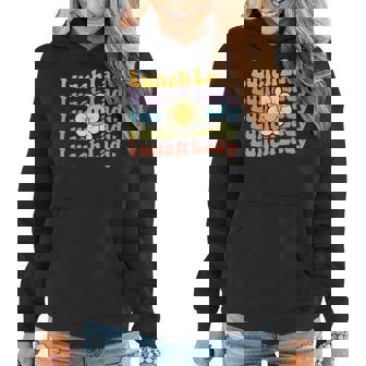 Retro Groovy Lunch Lady Teacher Back To School Lunch Lady Women Hoodie - Seseable