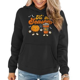 Retro Halloween Tis The Season Pumpkin And Spice Fall Party  Women Hoodie