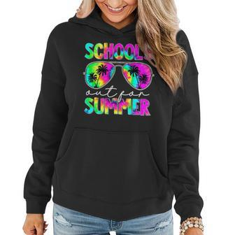 Retro Last Day School Schools Out For Summer Teacher Tie Dye V2 Women Hoodie - Seseable