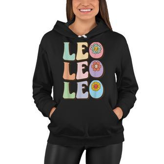 Retro Leo Zodiac Sign Astrology July August Birthday Leo V2 Women Hoodie - Seseable