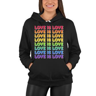 Retro Love Is Love Lgbt Rainbow Women Hoodie - Monsterry UK