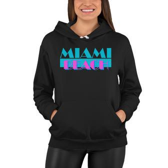 Retro Miami Beach Logo Tshirt Women Hoodie - Monsterry