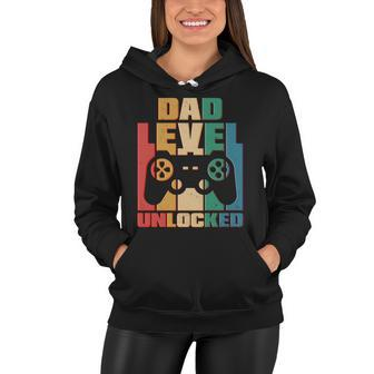 Retro New Dad Level Unlocked Video Gamer Tshirt Women Hoodie - Monsterry CA