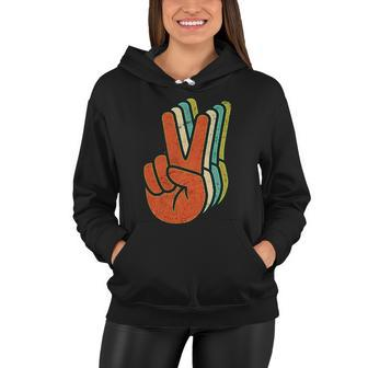 Retro Peace Symbol Hand Women Hoodie - Monsterry AU