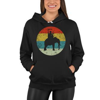 Retro Vintage Man Riding Elephant Women Hoodie - Monsterry CA