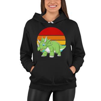 Retro Vintage Triceratops Dinosaur Women Hoodie - Monsterry DE