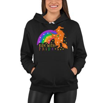 Ride With Pride Witch Halloween Lgbtq Women Hoodie - Seseable