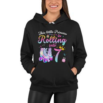 Roller Skate 7Th Birthday Shirt 7 Year Old Girl Party Outfit Women Hoodie - Monsterry DE