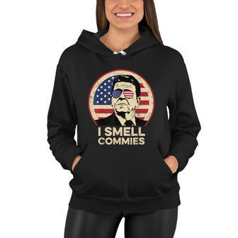 Ronald Reagan I Smell Commies Patriotic American President Women Hoodie - Monsterry