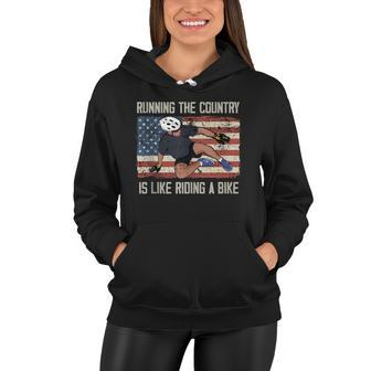 Running The Country Is Like Riding A Bike Funny Biden Meme Women Hoodie - Monsterry