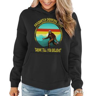 Sasquatch Drinking Team Drink Till You Believe Graphic Design Printed Casual Daily Basic Women Hoodie