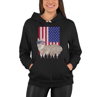 Sausage Patriotic Cat Usa Pride American Flag Funny Gift Women Hoodie - Monsterry UK