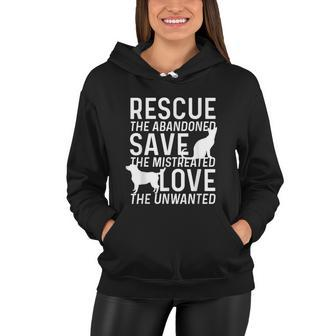 Save Love Rescue Animals Rescue Adopt Dog Lovers Women Hoodie - Thegiftio UK