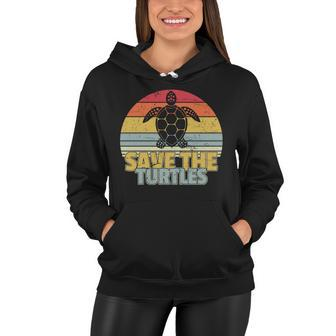 Save The Turtles Retro Style Women Hoodie - Monsterry CA
