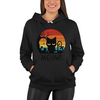 Scary Black Cat Meow Kitten Halloween Quote Women Hoodie - Monsterry UK