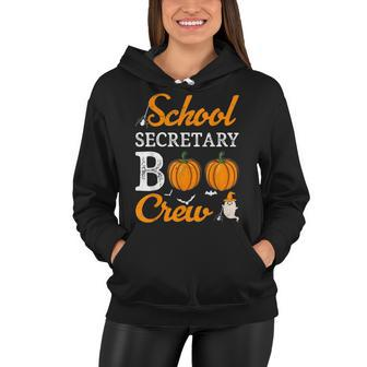 School Secretary Boo Crew Halloween School Office Squad Women Hoodie - Seseable