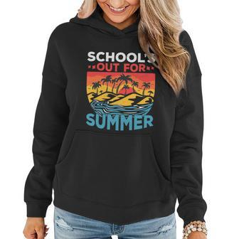 Schools Out For Summer Teacher Cool Retro Vintage Last Day Graphic Design Printed Casual Daily Basic Women Hoodie - Thegiftio UK