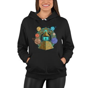 Sci Fi Ufo Abduction Pyramids Ancient Egypt Science Alien Women Hoodie - Monsterry