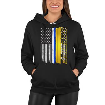 Sheriff Blue Thin Line Police Flag Women Hoodie - Monsterry CA