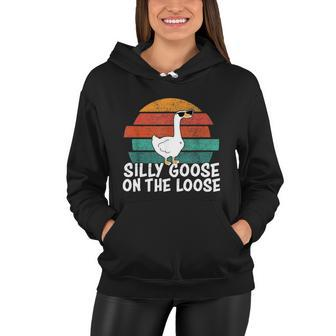 Silly Goose On The Loose Vintage Retro Sunset Tshirt Women Hoodie - Monsterry AU