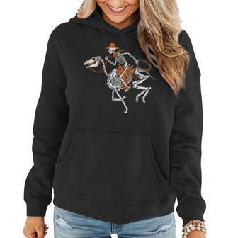 Skeleton Cowboy Riding Horse Halloween Rider Costume Men Women Hoodie Graphic Print Hooded Sweatshirt - Thegiftio UK