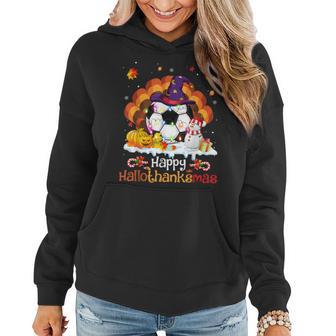 Soccer Halloween Christmas Thanksgiving Hallothanksmas Women Hoodie Graphic Print Hooded Sweatshirt - Thegiftio