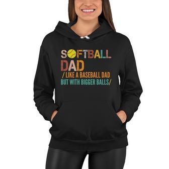 Softball Dad Like A Baseball Dad Vintage Tshirt Women Hoodie - Monsterry