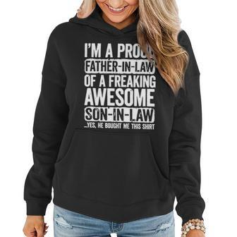 Son In Law Im A Proud Father-In-Law Funny Family Wedding Gift From Parents Funny Birthday Father In Law Women Hoodie - Thegiftio UK