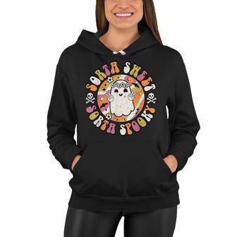 Sorta Sweet Sorta Spooky Cute Smiling Ghost Funny Halloween Women Hoodie - Seseable