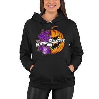 Sorta Sweet Sorta Spooky Flower Pumpkin Spooky Halloween Women Hoodie - Seseable