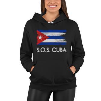 Sos Cuba Distressed Flag Tshirt Women Hoodie - Monsterry